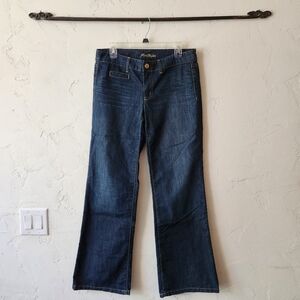 Ann Taylor Y2K Modern Fit Lindsay Waist Flare Low Rise Dark Wash Blue Jeans Size